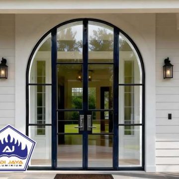 Pintu aluminium lengkung Jakarta Minimalis Free Pasang