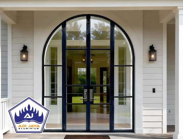Pintu aluminium lengkung Jakarta Minimalis Free Pasang
