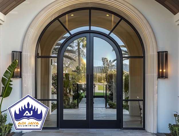 Pintu aluminium lengkung Jakarta Minimalis Free Pasang