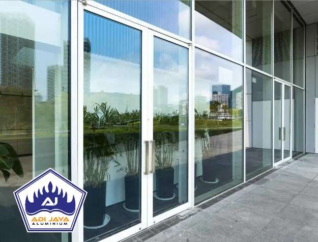 Tukang aluminium finished good fasad ruko premium